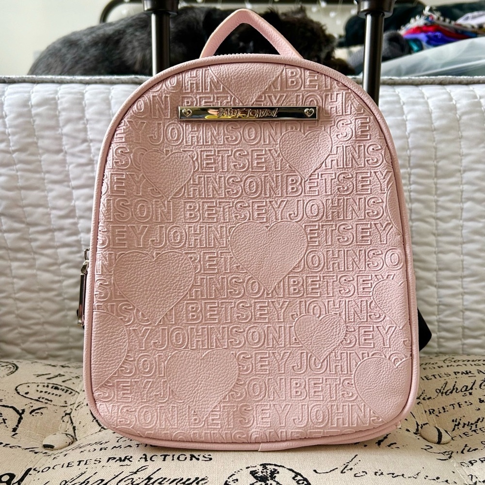 LN Betsey Johnson Pink Mini Backpack Purse Bag